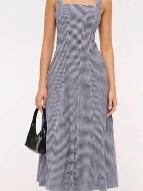 A&F Mila Midi Dress, Gingham, Abercrombie